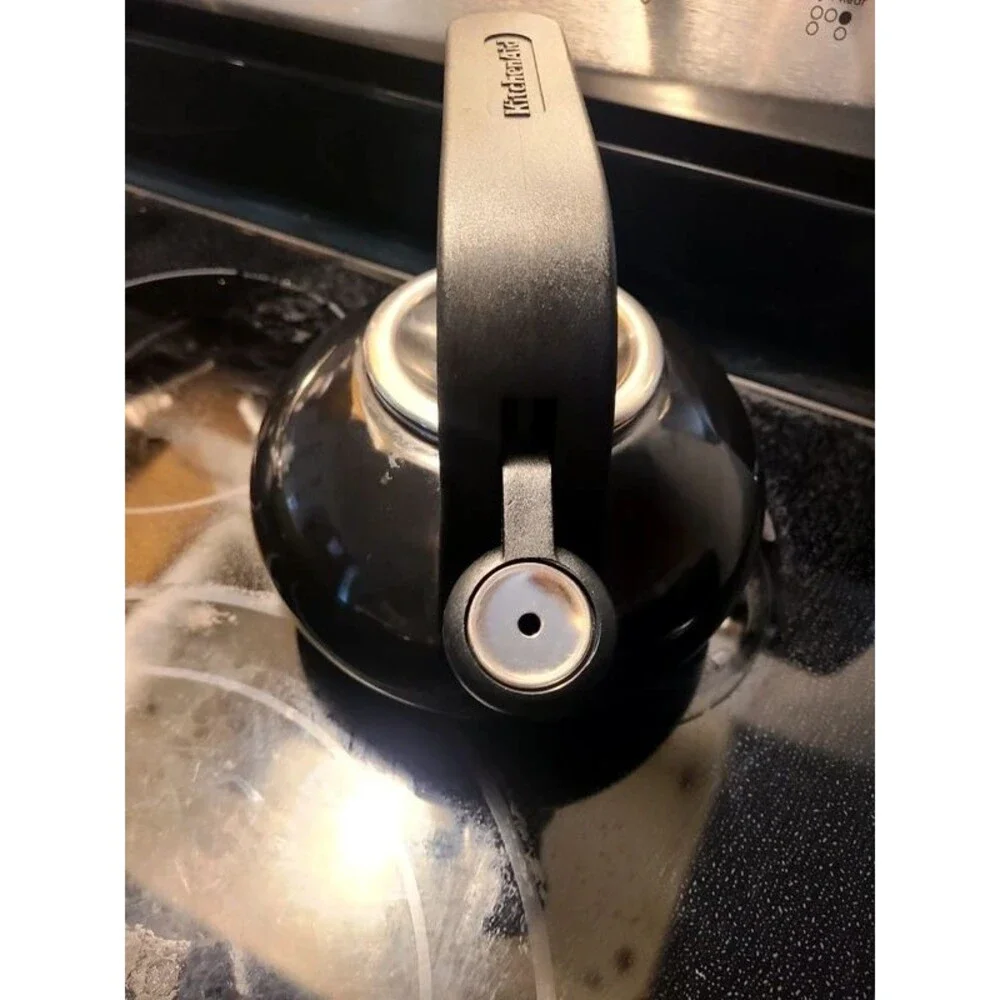 KitchenAid 2 Qt Whistling Tea Kettle Black | Stainless Steel | Stovetop